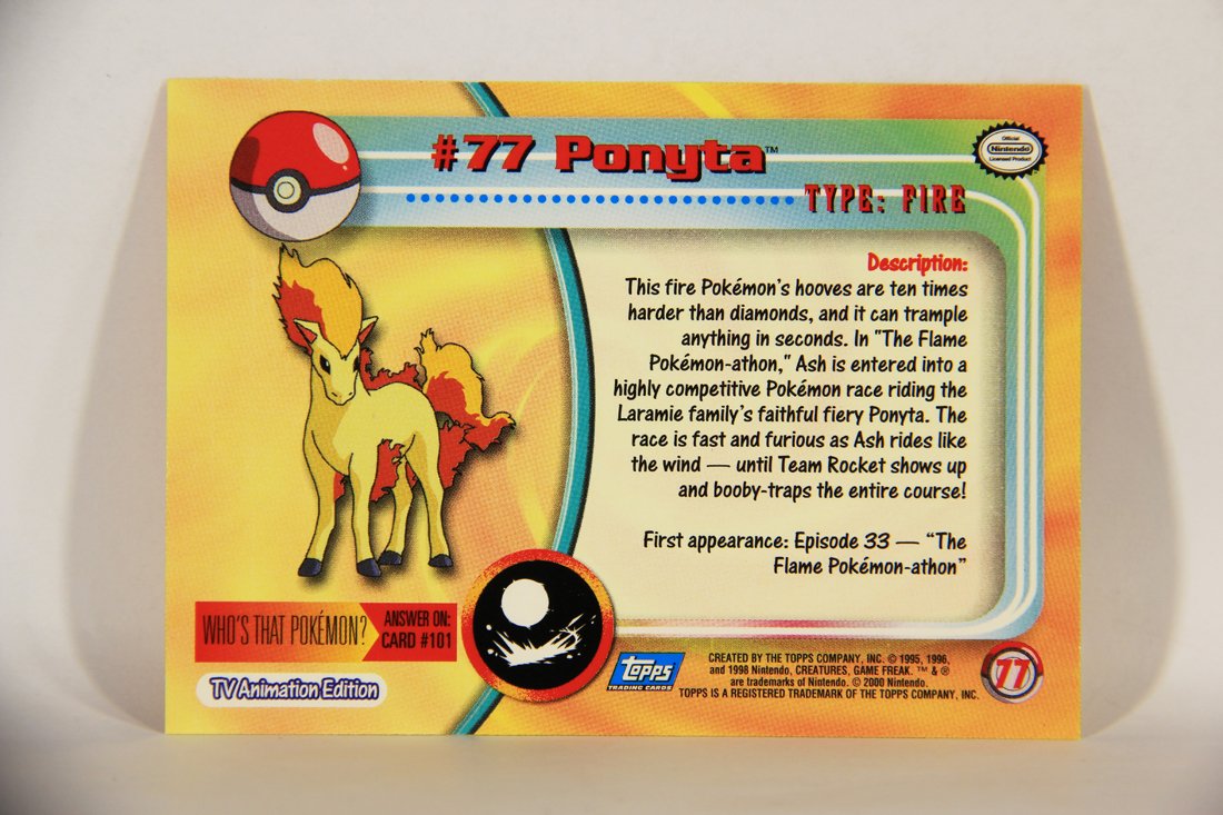 Pokémon Card Ponyta #77 TV Animation Blue Logo 1st Print ENG L014933