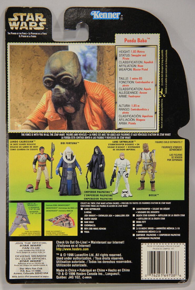 Star Wars Ponda Baba Walrus Man 1996 POTF Figure Trilingual Holofoil Card Collection 3 L015021
