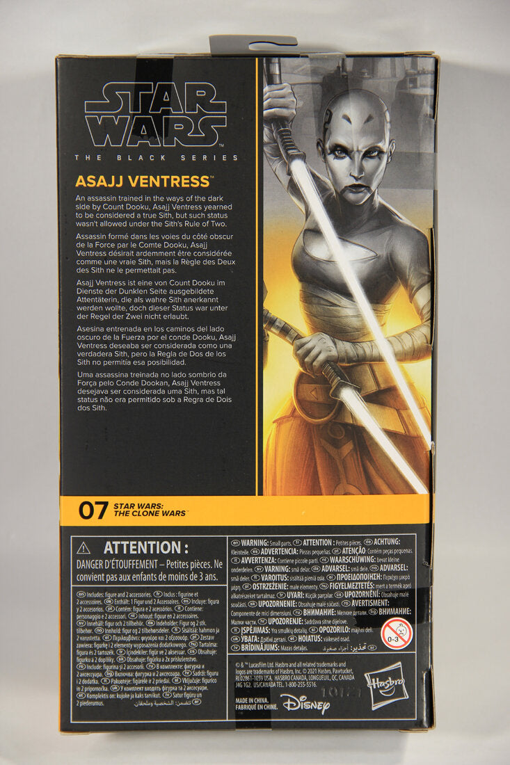 Star Wars Asajj Ventress #07 The Clone Wars Black Series Galaxy 6 Inch Figure MISB L015139