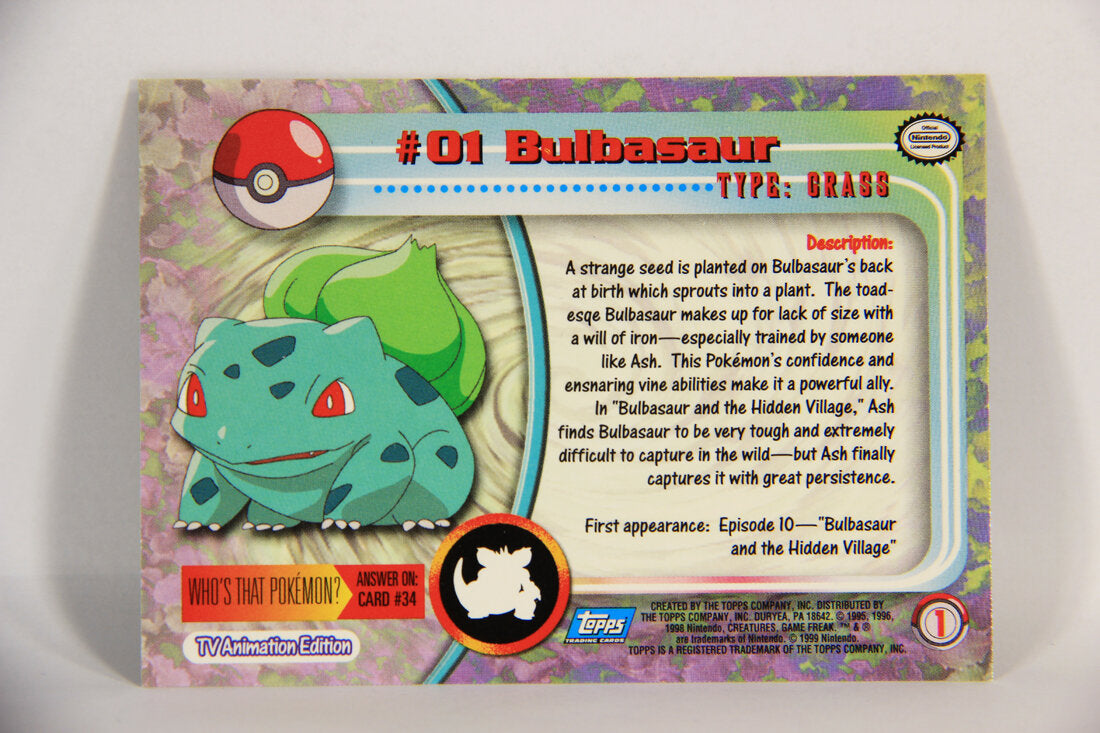 Pokémon Card Bulbasaur #1 TV Animation Blue Logo 1st Print ENG L015169