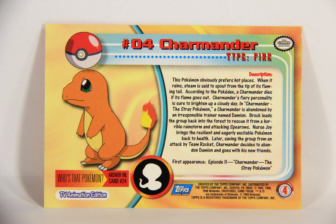 Pokémon Card Charmander #4 TV Animation Blue Logo 1st Print ENG L015171
