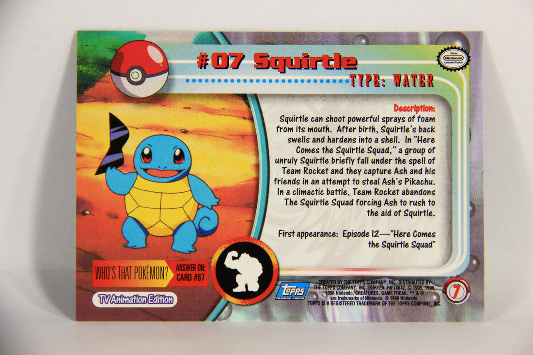 Pokémon Card Squirtle #7 TV Animation Blue Logo 1st Print ENG L015173