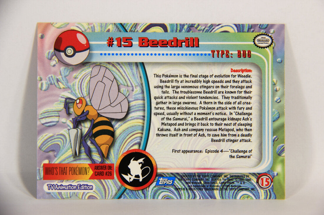 Pokémon Card Beedrill #15 TV Animation Blue Logo 1st Print ENG L015181