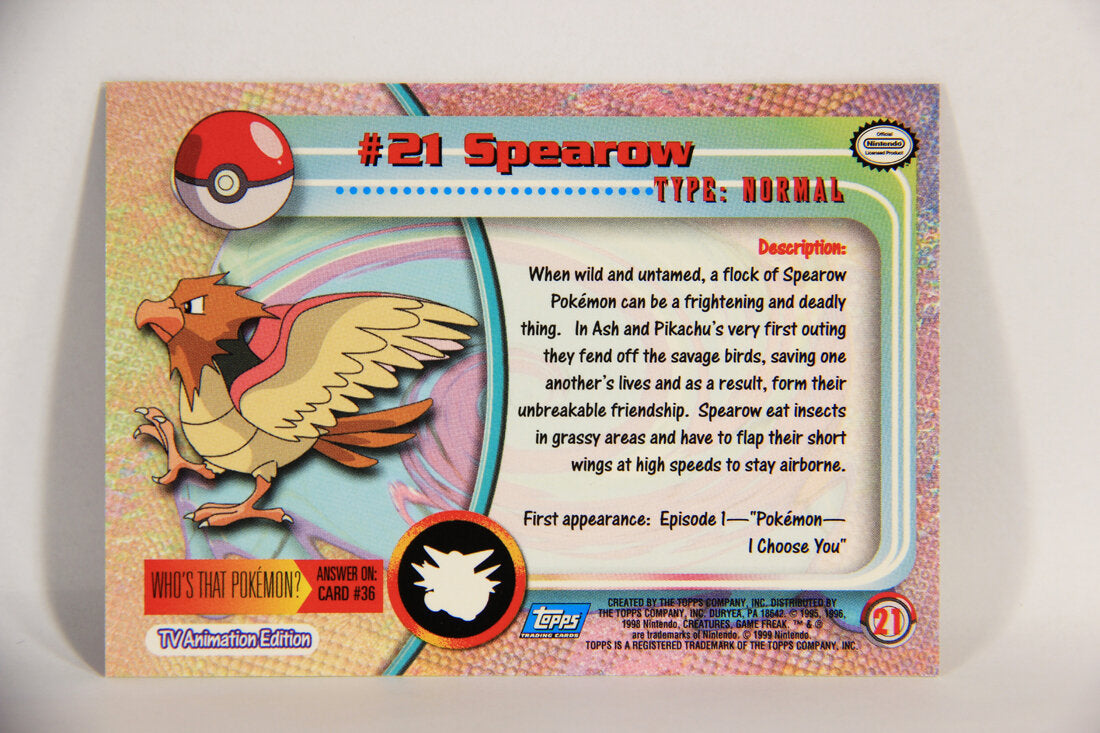 Pokémon Card Spearow #21 TV Animation Blue Logo 1st Print ENG L015186