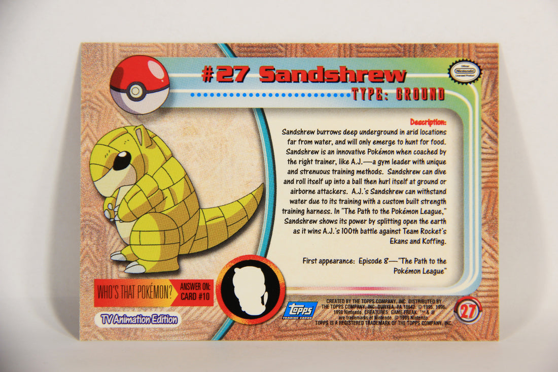 Pokémon Card Sandshrew #27 TV Animation Blue Logo 1st Print ENG L015191