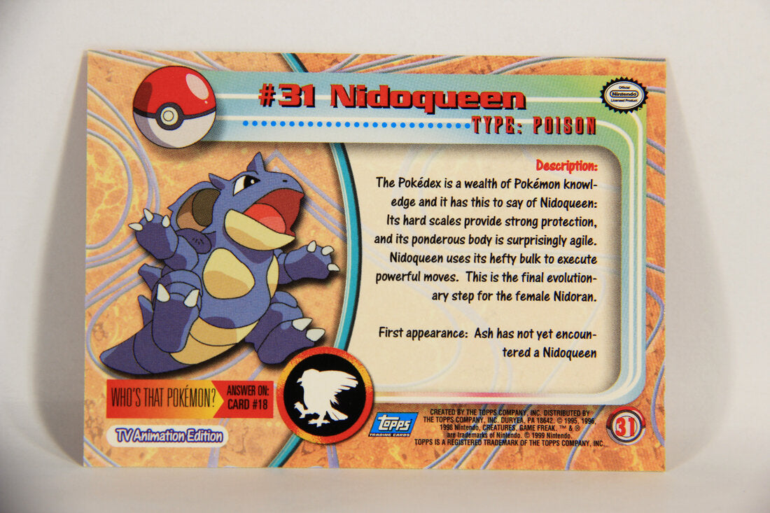 Pokémon Card Nidoqueen #31 TV Animation Blue Logo 1st Print ENG L015194