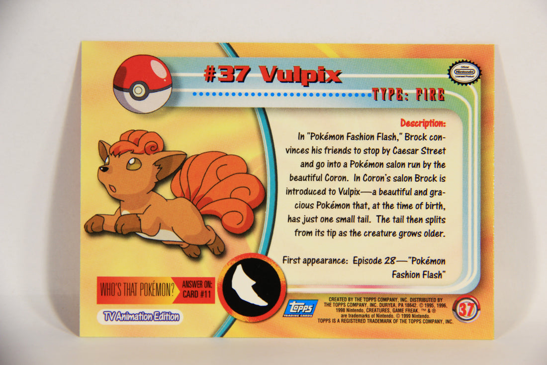 Pokémon Card Vulpix #37 TV Animation Blue Logo 1st Print ENG L015200