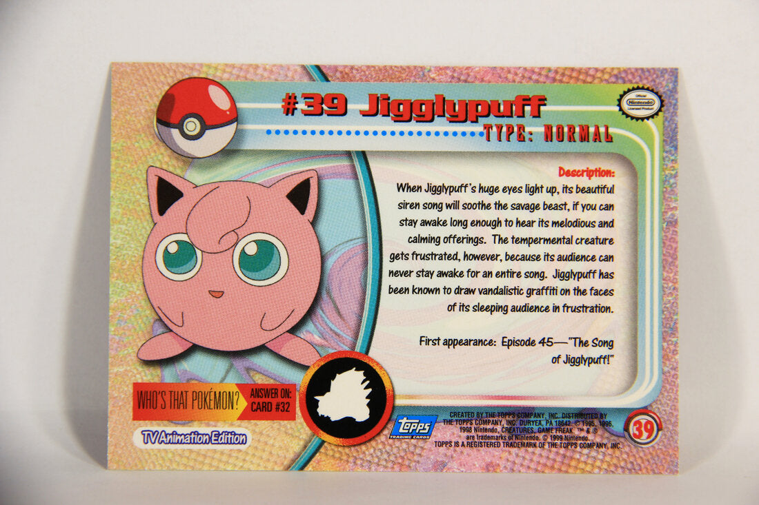 Pokémon Card Jigglypuff #39 TV Animation Blue Logo 1st Print ENG L015202