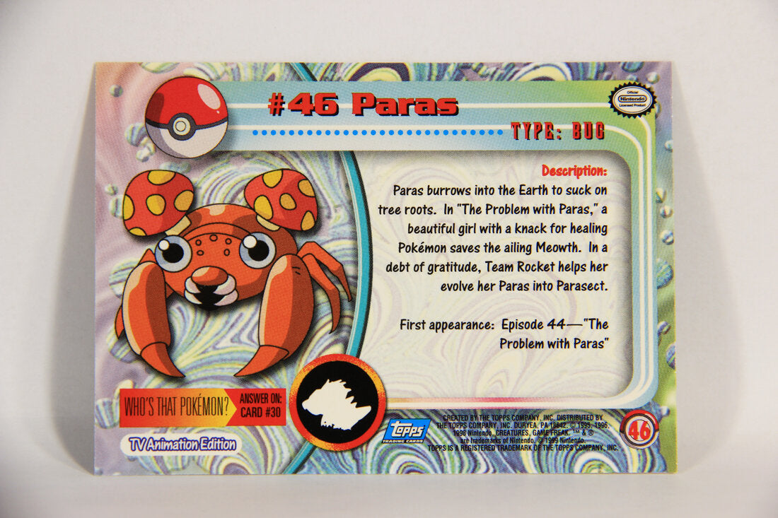 Pokémon Card Paras #46 TV Animation Blue Logo 1st Print ENG L015209