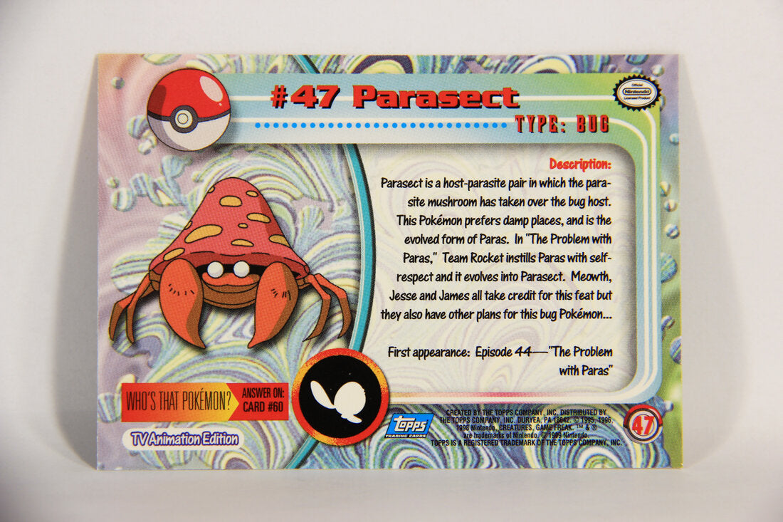 Pokémon Card Parasect #47 TV Animation Blue Logo 1st Print ENG L015210