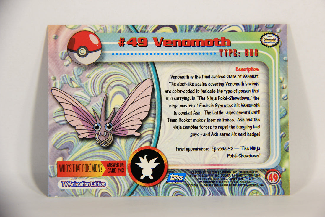 Pokémon Card Venomoth #49 TV Animation Blue Logo 1st Print ENG L015212