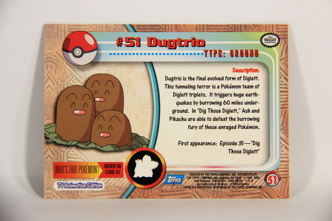 Pokémon Card Dugtrio #51 TV Animation Blue Logo 1st Print ENG L015214