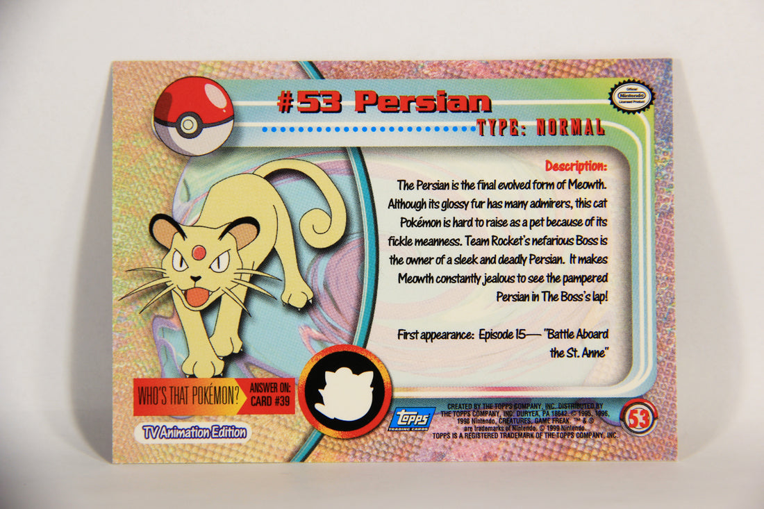 Pokémon Card Persian #53 TV Animation Blue Logo 1st Print ENG L015216