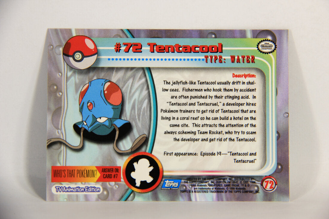 Pokémon Card Tentacool #72 TV Animation Blue Logo 1st Print ENG L015233