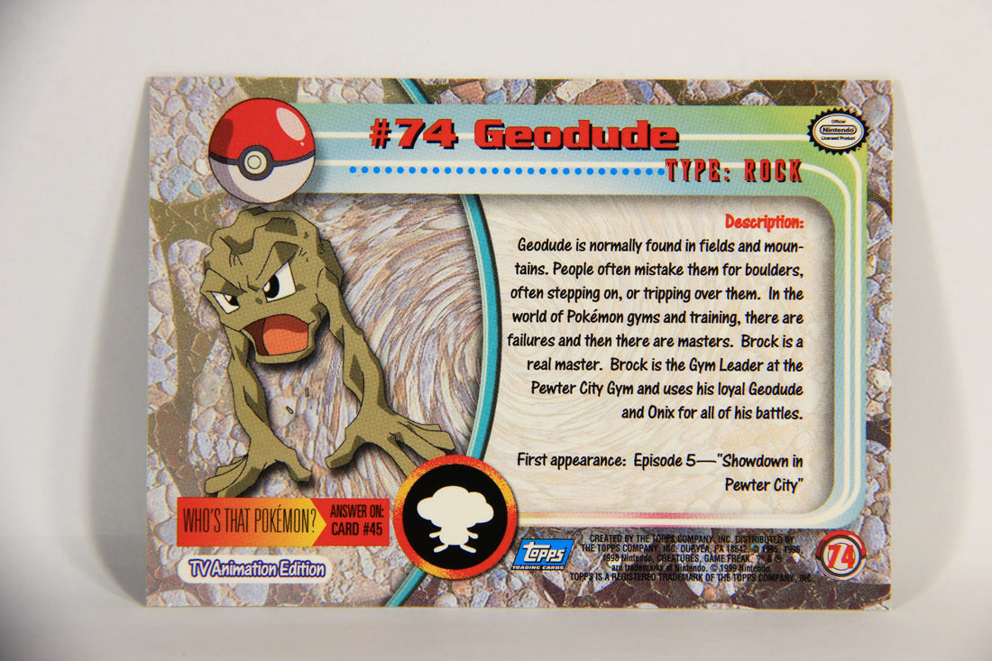 Pokémon Card Geodude #74 TV Animation Blue Logo 1st Print ENG L015235