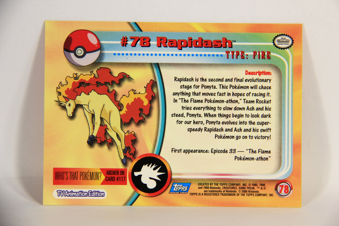 Pokémon Card Rapidash #78 TV Animation Blue Logo 1st Print ENG L015251