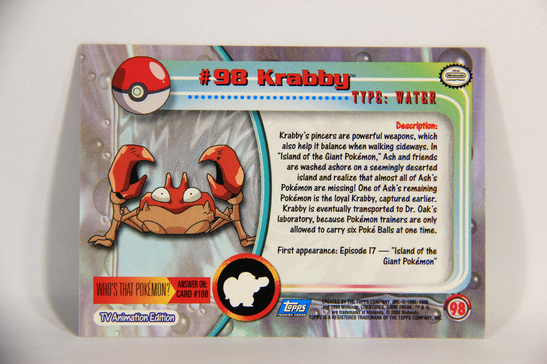 Pokémon Card Krabby #98 TV Animation Blue Logo 1st Print ENG L015259