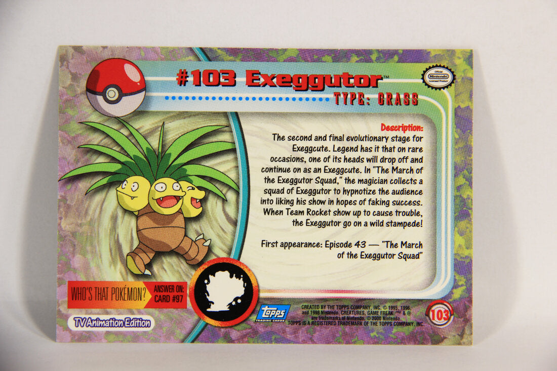 Pokémon Card Exeggutor #103 TV Animation Blue Logo 1st Print ENG L015261