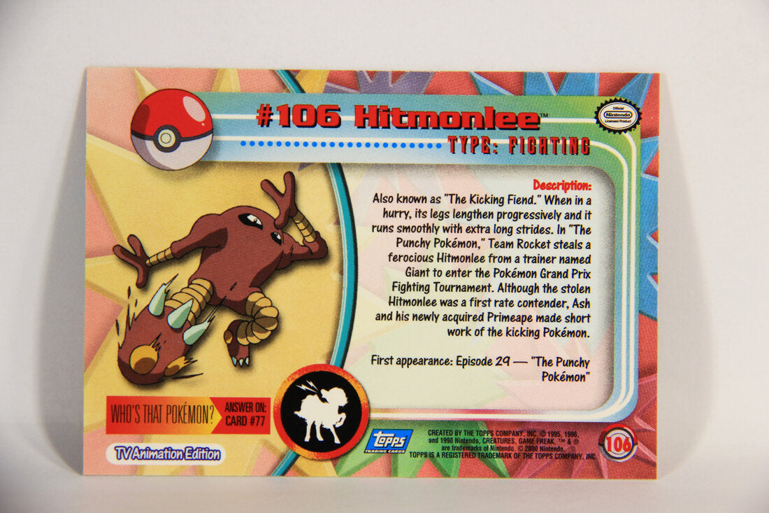 Pokémon Card Hitmonlee #106 TV Animation Blue Logo 1st Print ENG L015262