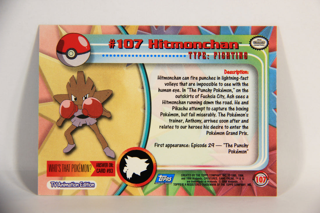 Pokémon Card Hitmonchan #107 TV Animation Blue Logo 1st Print ENG L015263