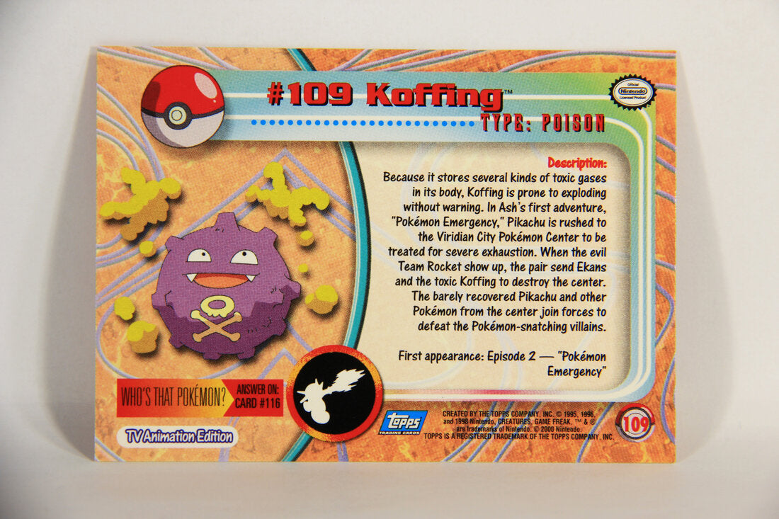 Pokémon Card Koffing #109 TV Animation Blue Logo 1st Print ENG L015264