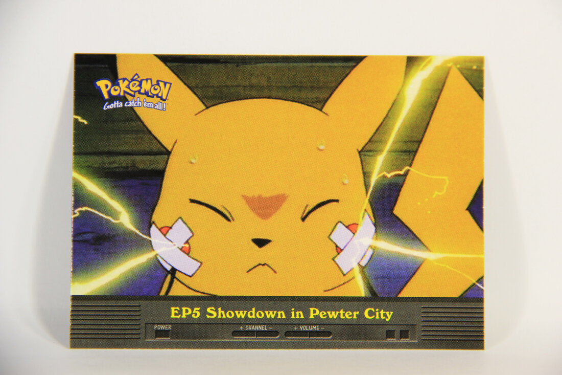 pokemon showdown the card game Pokémon Card TV Animation #EP5 Showdown In Pewter City Blue Logo 1st P – AGS Collectibles