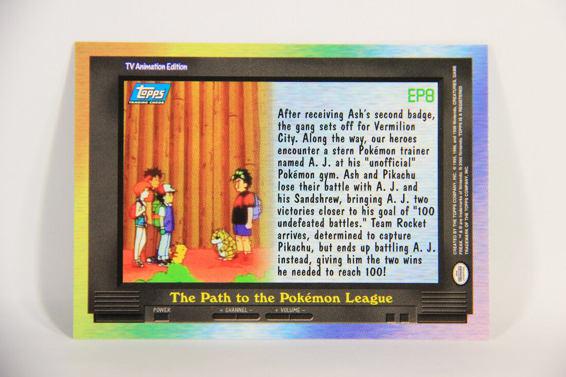 Pokémon Card TV Animation #EP8 The Path To The Pokemon League Blue Logo 1st Print ENG L015280