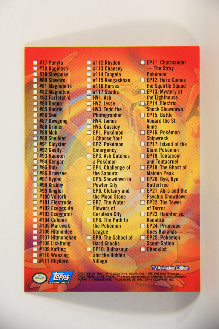 Pokémon Card TV Animation Series 2 Checklist Blue Logo 1st Print ENG L015298