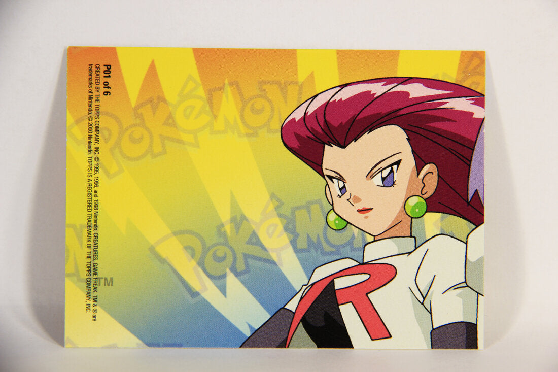 Pokémon Card TV Animation #P01 Of 06 Pikachu And Jesse Blue Logo 1st Print Puzzle ENG L015305