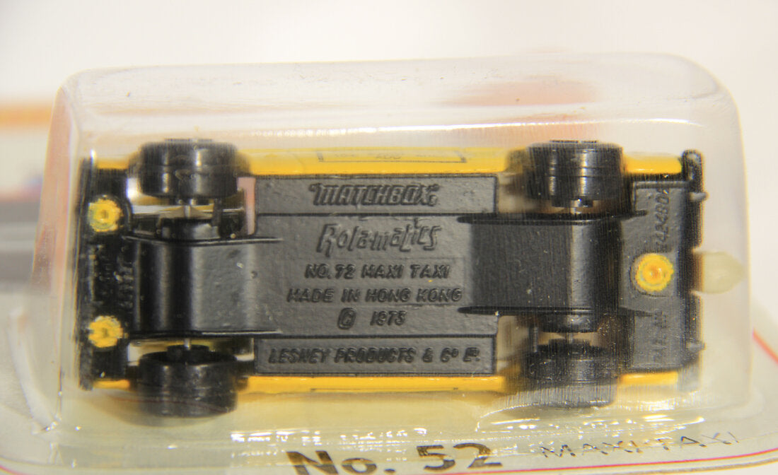 Matchbox 75 Vintage Die-Cast 1978 Rola-Matics #72 Maxi Taxi 52 Original Canadian Fr-Eng L015320