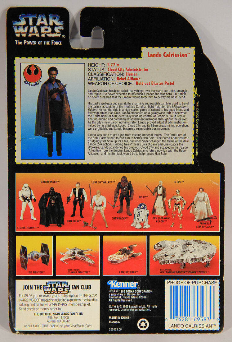 Star Wars Lando Calrissian 1995 POTF Action Figure ENG Red Card L015323