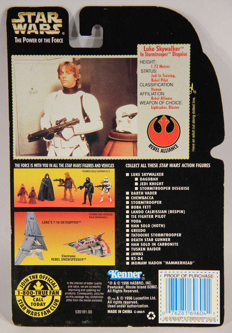 Star Wars Luke Skywalker In Stormtrooper Disguise 1996 POTF Action Figure ENG Red Card L015324