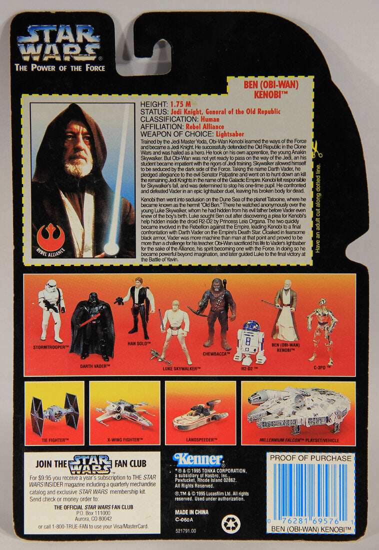 Star Wars Ben Obi-Wan Kenobi Long Saber Variant 1995 POTF Action Figure ENG Red Card L015325