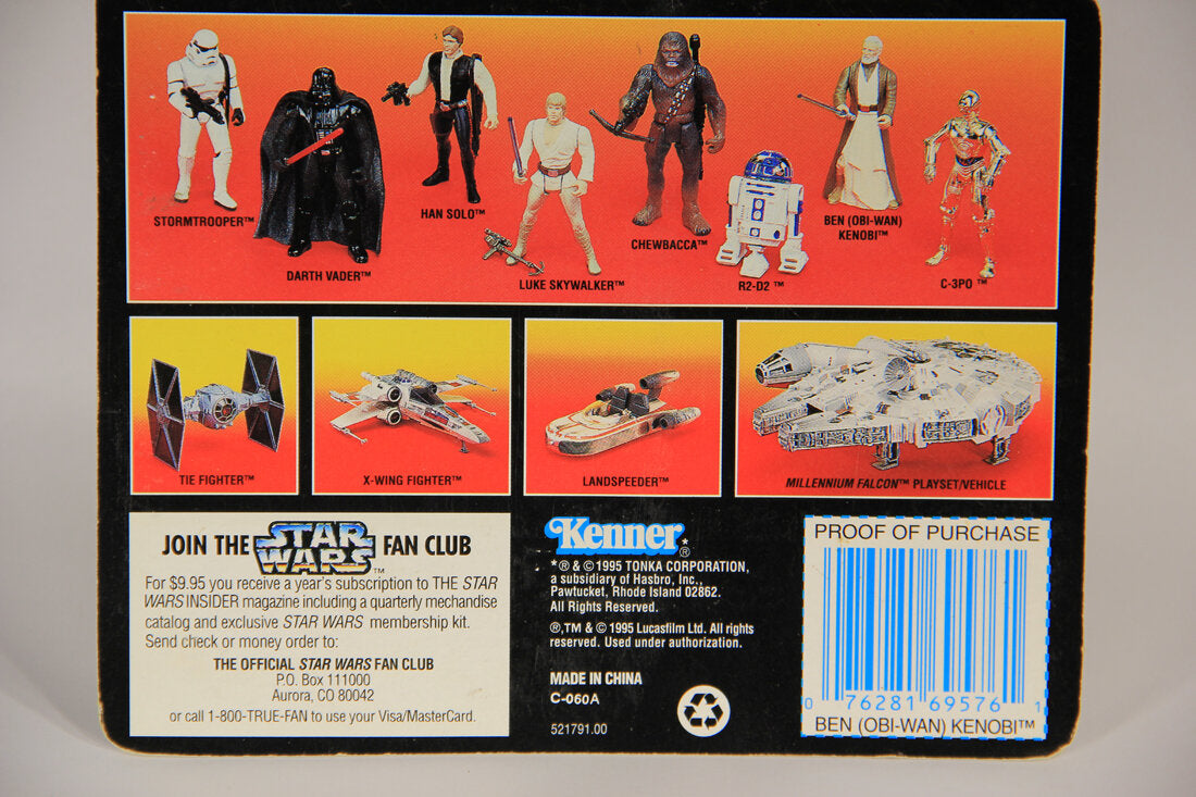 Star Wars Ben Obi-Wan Kenobi Long Saber Variant 1995 POTF Action Figure ENG Red Card L015325