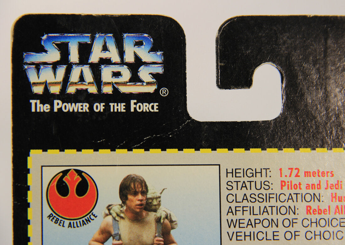 Star Wars Luke Skywalker In Dagobah Fatigues Short Lightsaber 1995 POTF ENG Red Card L015327