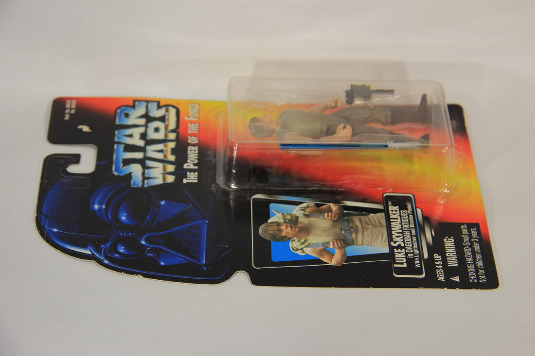 Star Wars Luke Skywalker In Dagobah Fatigues Short Lightsaber 1995 POTF ENG Red Card L015327
