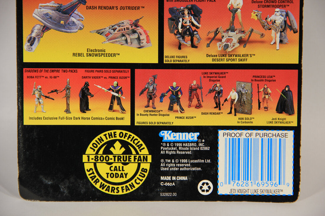 Star Wars Luke Skywalker Jedi Knight Brown Vest Variant 1996 POTF Figure ENG Red Card L015329