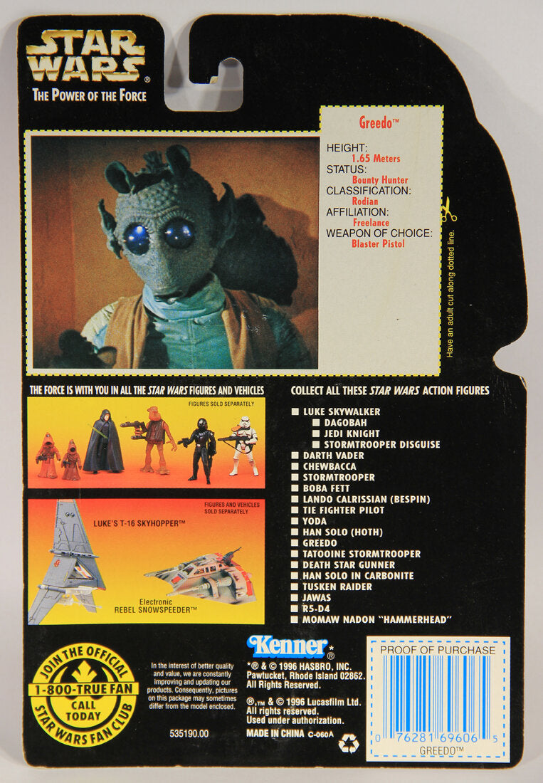 Star Wars Greedo 1996 POTF Action Figure ENG Red Card L015331