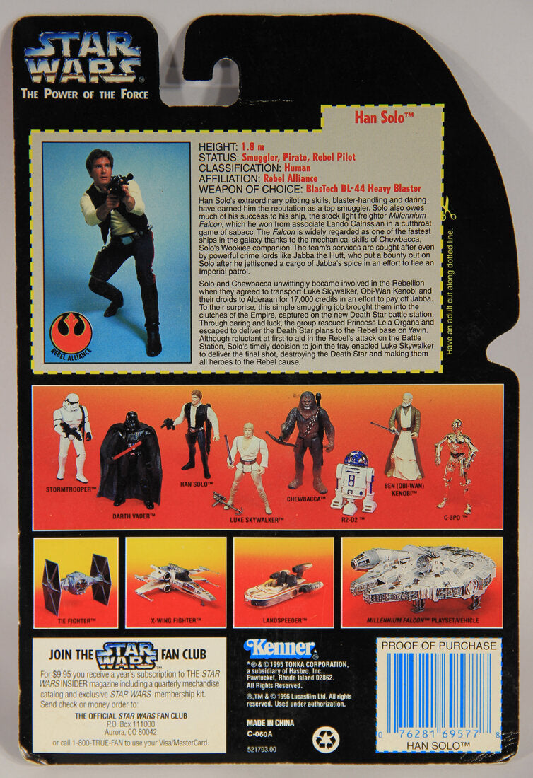 Star Wars Han Solo 1995 POTF Action Figure ENG Red Card L015333