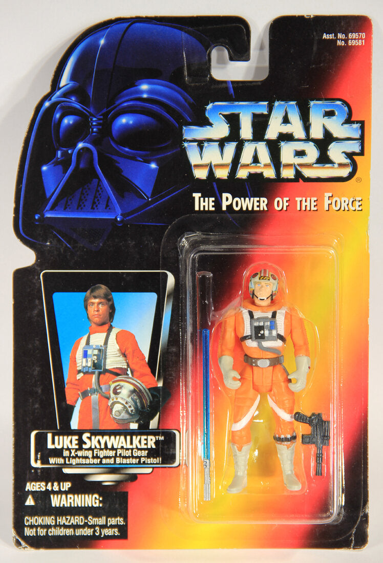 Star Wars Luke Skywalker X-Wing Fighter Pilot POTF ENG Red Card Rare Transition Tray L015334