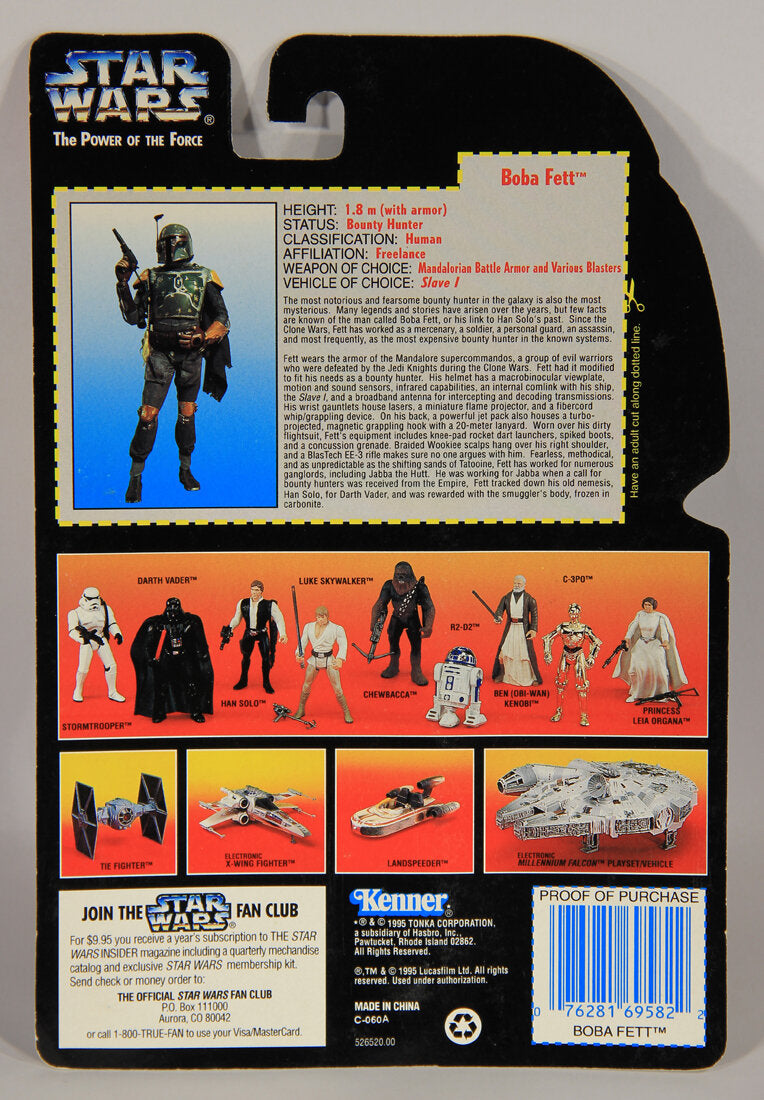 Star Wars Boba Fett Half Circle Variant 1995 POTF Action Figure ENG Red Card L015410