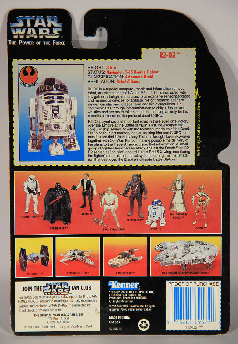 Star Wars R2-D2 1995 POTF Action Figure ENG Red Card L015440