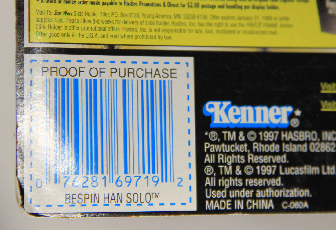 Star Wars Bespin Han Solo 1997 POTF Figure Freeze Frame Slide ENG Card Collection 1 L015444