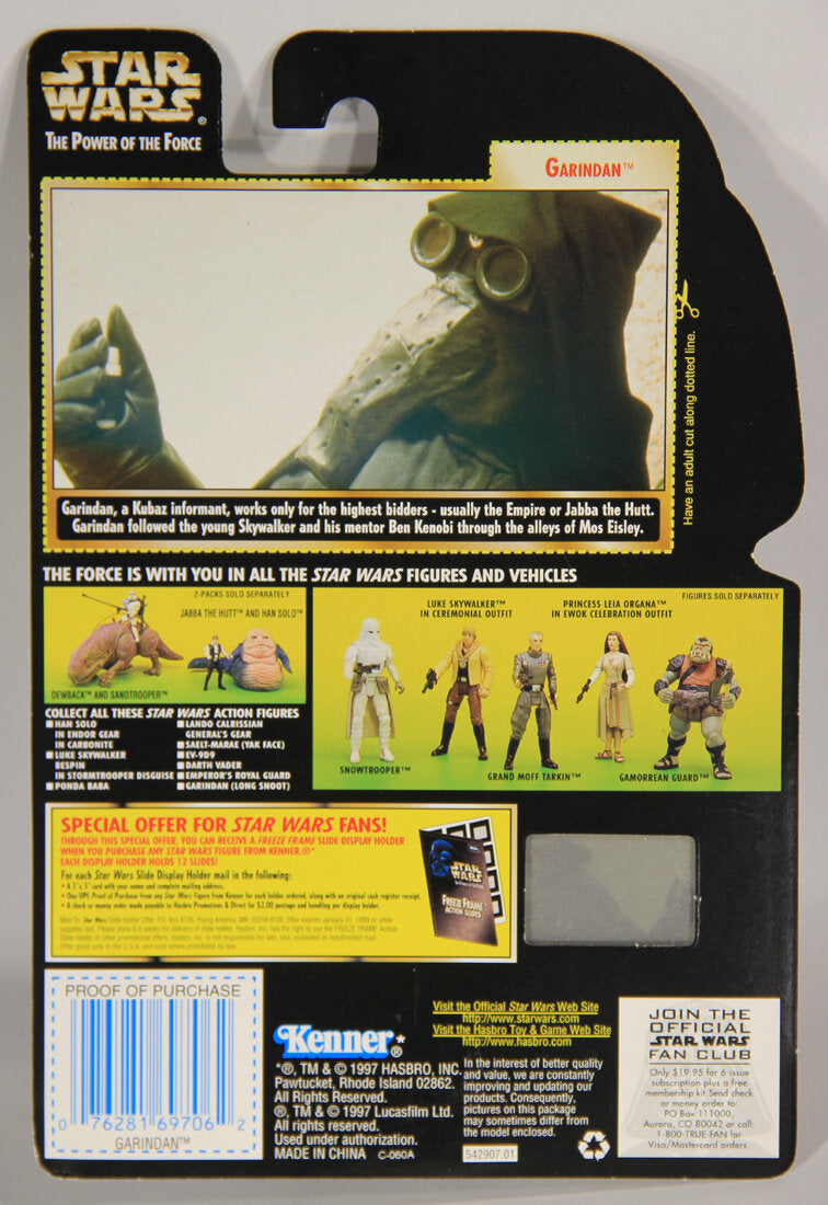Star Wars Garindan 1997 POTF Freeze Frame Action Slide ENG Card Collection 3 L015465