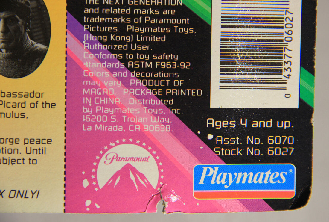 1993 Star Trek The Next Generation Ambassador Spock Action Figure ENG Card L015475