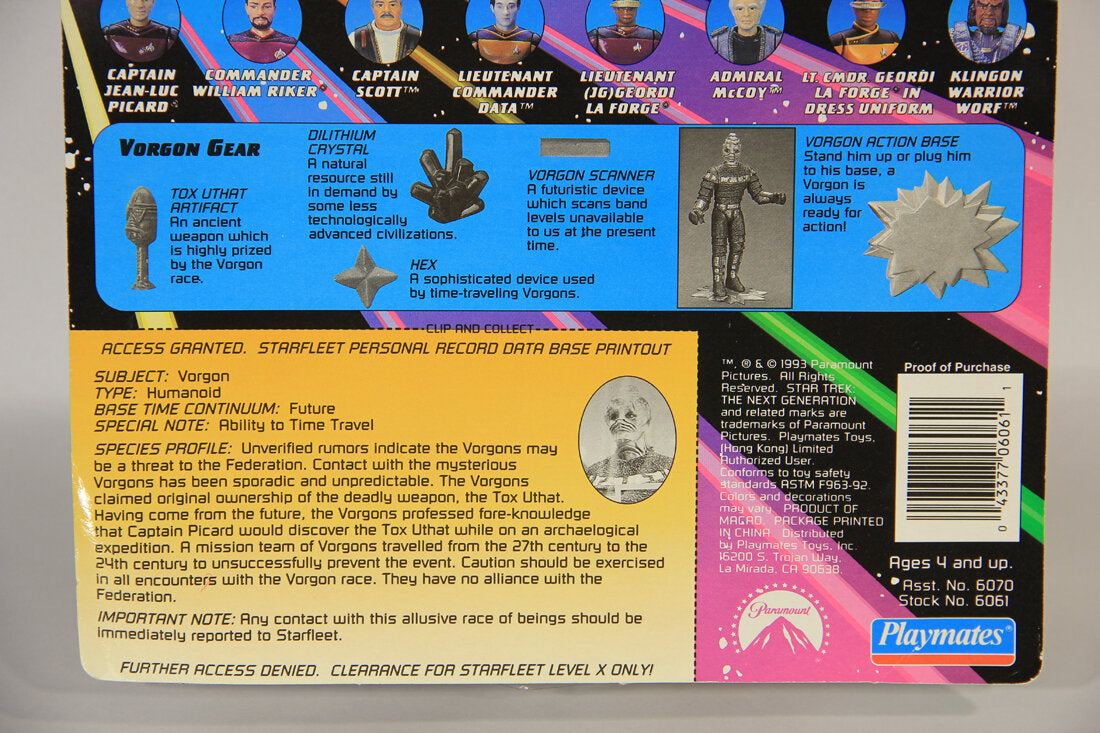 1993 Star Trek The Next Generation Vorgon Mysterious Alien Action Figure ENG Card L015483