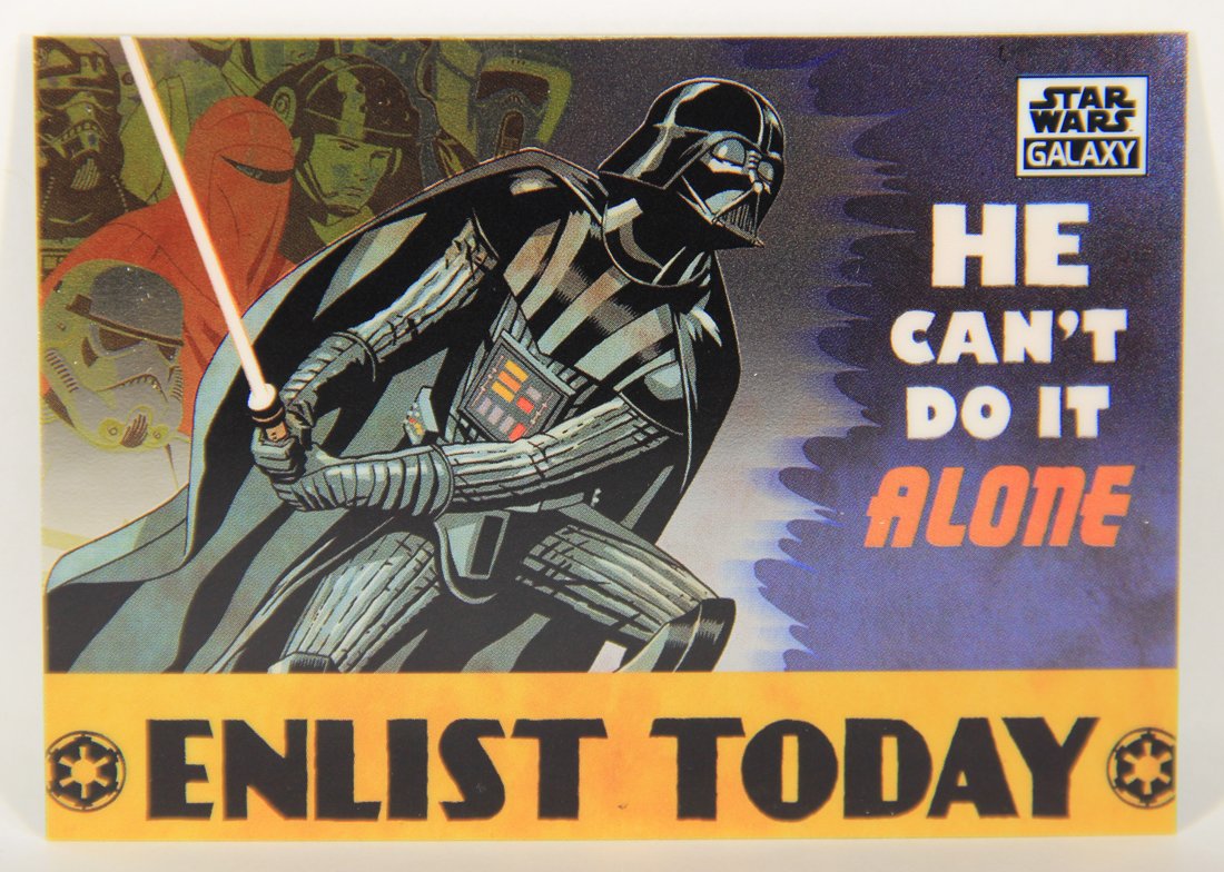 Star Wars Galaxy Chrome 2021 Topps Trading Card #52 Enlist Today Darth Vader Artwork ENG L015497