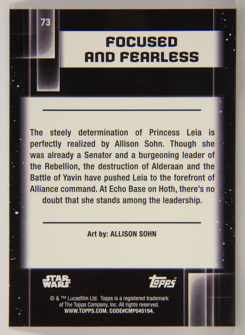Star Wars Galaxy Chrome 2021 Topps Trading Card #73 Focused And Fearless Artwork ENG L015500