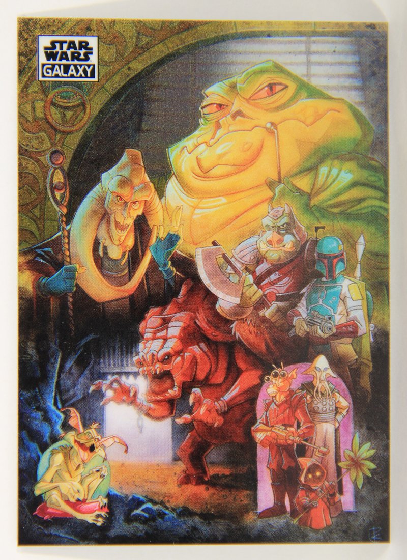 Star Wars Galaxy Chrome 2021 Topps Card #84 In The Court Of The Evil Hutt Artwork ENG L015501