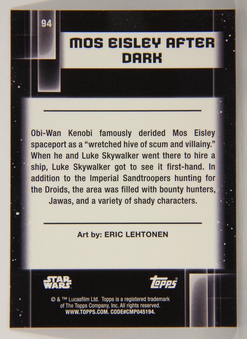 Star Wars Galaxy Chrome 2021 Topps Trading Card #94 Mos Eisley After Dark Artwork ENG L015502